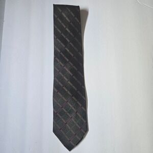 Daniel De Fasson Men's Silk Plaid Necktie Dark Green Burgundy Blue